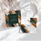 De groene terracotta abstracte waterverf moderne u vierkante visitekaartje