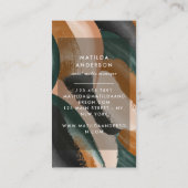 De groene terracotta abstracte waterverf moderne u visitekaartje (Achterkant)