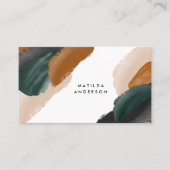 De groene terracotta abstracte waterverf moderne u visitekaartje (Voorkant)