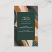 De groene terracotta abstracte waterverf moderne u visitekaartje (Achterkant)