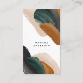 De groene terracotta abstracte waterverf moderne u visitekaartje (Voorkant)