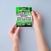 De groene toongraszorg inspireerde de moderne flyer (Hand)