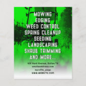 De groene toongraszorg inspireerde de moderne flyer (Achterkant)