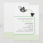De Groene Uitnodiging van de Bridal - Tea (Voorkant / Achterkant)