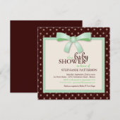 De groene Uitnodiging van het Baby shower van de (Voorkant / Achterkant)