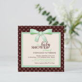 De groene Uitnodiging van het Baby shower van de (Staand voorkant)