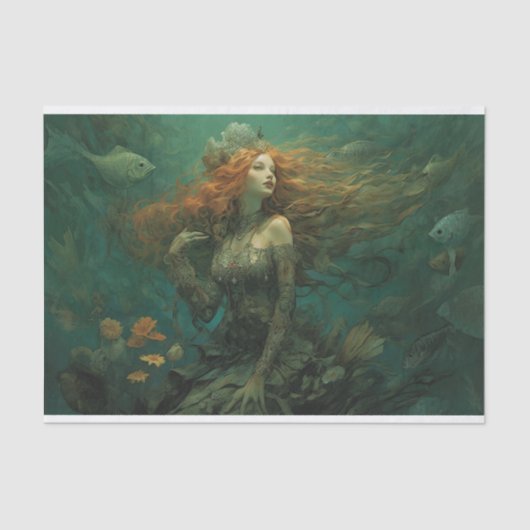 De groene Undine Tissuepapier (Voorkant)