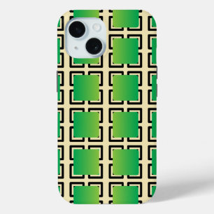 De groene verloopvierkanten  iPhone 15 case