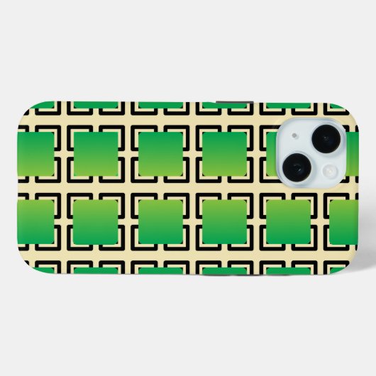 De groene verloopvierkanten  Case-Mate iPhone case (Achterkant (horizontaal))