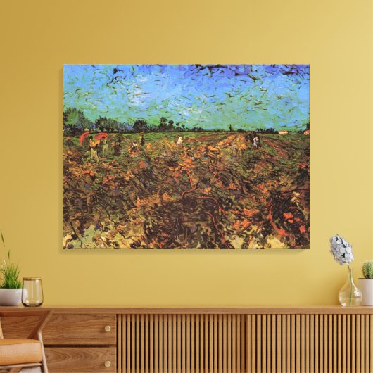 De Groene Vineyard van Vincent van Gogh Canvas Afdruk (Insitu (Woonkamer))