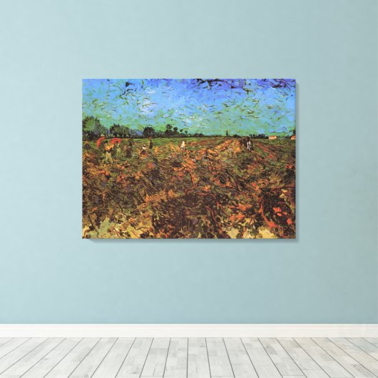 De Groene Vineyard van Vincent van Gogh Canvas Afdruk (Insitu (Houten vloer))