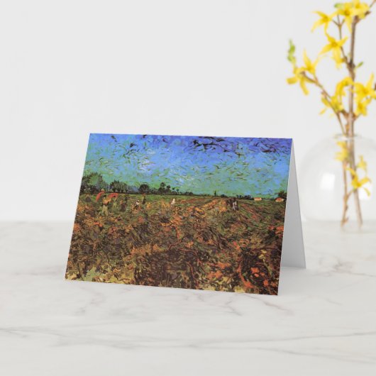 De Groene Vineyard van Vincent van Gogh Kaart (Gele Bloem)