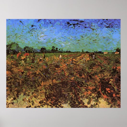 De Groene Vineyard van Vincent van Gogh Poster (Voorkant)