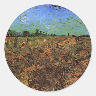 De Groene Vineyard van Vincent van Gogh Ronde Sticker
