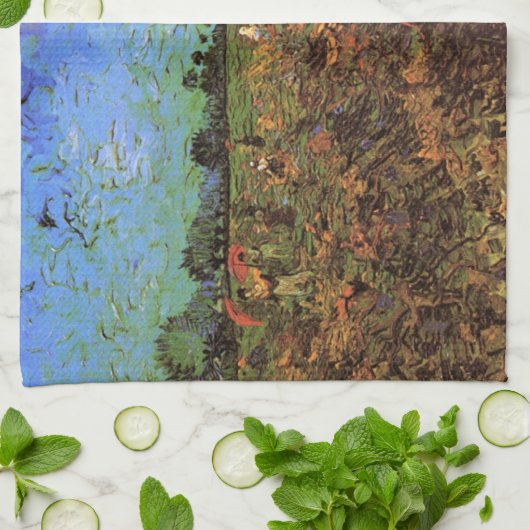 De Groene Vineyard van Vincent van Gogh Theedoek (Gevouwen)