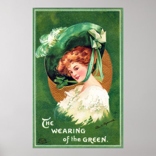 De groene vintage poster dragen (Voorkant)