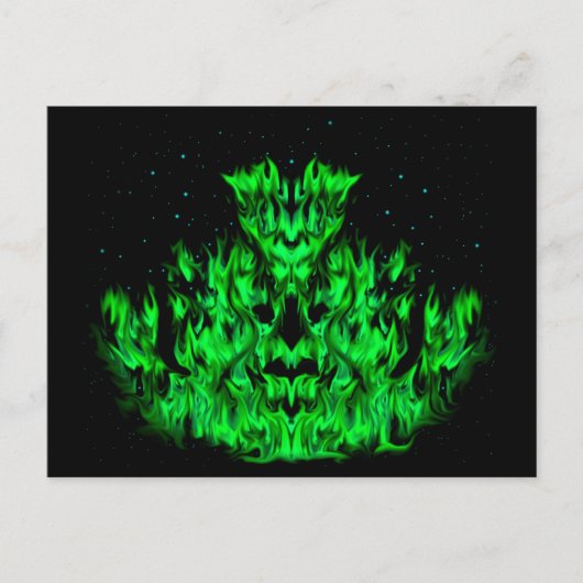 De groene Vlammonster in de Starlight Sky Briefkaart (Voorkant)