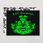 De groene Vlammonster in de Starlight Sky Briefkaart (Voorkant / Achterkant)