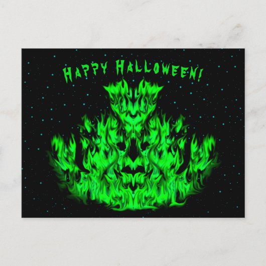 De groene Vlammonster in de Starlight Sky Briefkaart (Voorkant)