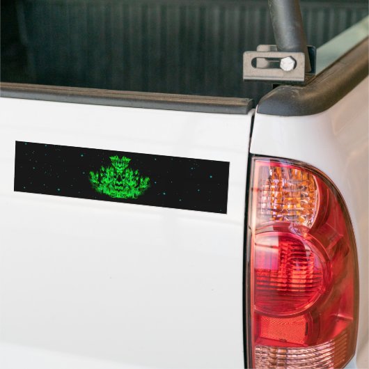De groene Vlammonster in de Starlight Sky Bumpersticker (Op Truck)