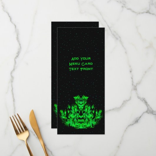 De groene Vlammonster in de Starlight Sky Menu (Voorkant / Achterkant in situ)