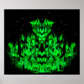 De groene Vlammonster in de Starlight Sky Poster (Voorkant)