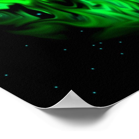 De groene Vlammonster in de Starlight Sky Poster (Hoek)