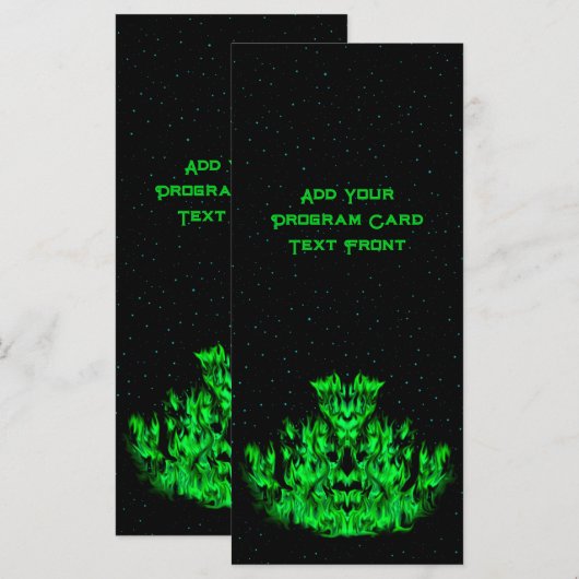 De groene Vlammonster in de Starlight Sky Programmakaart (Voorkant / Achterkant)