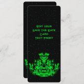 De groene Vlammonster in de Starlight Sky Save The Date (Voorkant / Achterkant)
