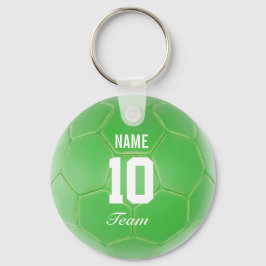 De Groene Voetbal van het Team Persoonlijke Naam Sleutelhanger