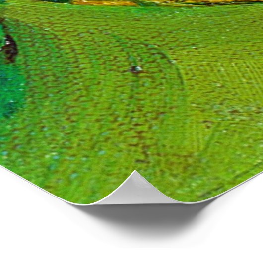 De groene vogel met de blauwe dop poster (Hoek)