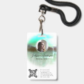 De groene Waterverf Abstracte Logo van de Foto van Badge (Voorkant met koord)