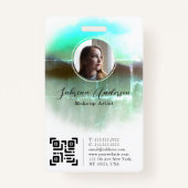 De groene Waterverf Abstracte Logo van de Foto van Badge (Voorkant)