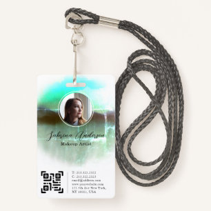 De groene Waterverf Abstracte Logo van de Foto van Badge