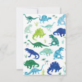 De Groene Waterverf Dinosaur Persoonlijk Dank u Bedankkaart (Achterkant)