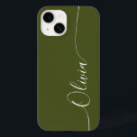 De Groene Witte Naam van het Kalligrafie van het E Case-Mate iPhone 14 Hoesje<br><div class="desc">De Groene Witte Elegant Manuscript van de Kalligrafie de Aangepaste iPhone 14 de Slimme Gevallen van de Telefoon kenmerkt een modern en trendy eenvoudig en stijlvol ontwerp met uw gepersonaliseerde naam in elegante hand geschreven kalligrafiekmanuscripttypografie op een groene achtergrond. Ontworpen door ©Evco Studio www.zazzle.com/store/evcostudio</div>
