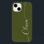 De Groene Witte Naam van het Kalligrafie van het E Case-Mate iPhone 14 Hoesje<br><div class="desc">De Groene Witte Elegant Manuscript van de Kalligrafie de Aangepaste iPhone 14 de Slimme Gevallen van de Telefoon kenmerkt een modern en trendy eenvoudig en stijlvol ontwerp met uw gepersonaliseerde naam in elegante hand geschreven kalligrafiekmanuscripttypografie op een groene achtergrond. Ontworpen door ©Evco Studio www.zazzle.com/store/evcostudio</div>