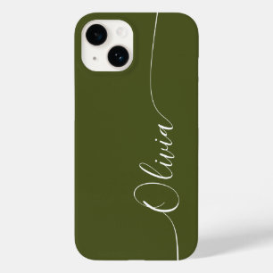 De Groene Witte Naam van het Kalligrafie van het E Case-Mate iPhone 14 Hoesje