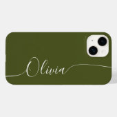 De Groene Witte Naam van het Kalligrafie van het E Case-Mate iPhone Case (Achterkant (horizontaal))