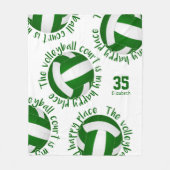 de groene witte volleybalrechtbank gelukkig plaats fleece deken (Voorkant)