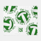 de groene witte volleybalrechtbank gelukkig plaats fleece deken (Voorkant (Horizontaal))