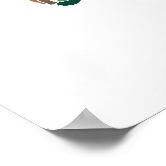 De groene Zee schildpad (gekleurd) Poster (Hoek)