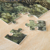 De Groene Zeeschildpad, (Chelonia mydas), is de 2 Legpuzzel (Zijkant)