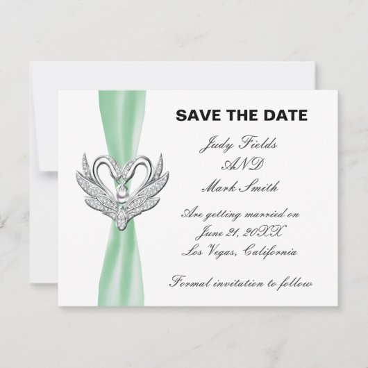 De groene Zilveren van het Lint sparen de Datum Ka Kaart (Voorkant)