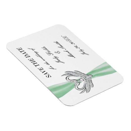 De groene Zilveren van het Lint sparen de Datum Ma Magneet (Rechterzijde)