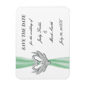 De groene Zilveren van het Lint sparen de Datum Ma Magneet (Verticaal)