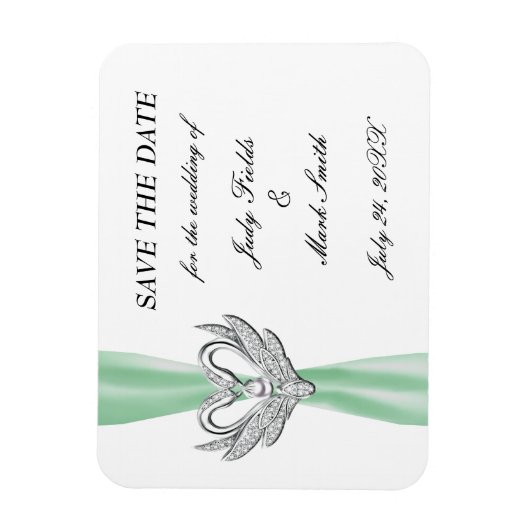 De groene Zilveren van het Lint sparen de Datum Ma Magneet (Verticaal)