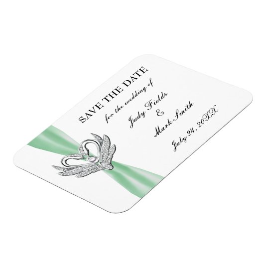 De groene Zilveren van het Lint sparen de Datum Ma Magneet (Linkerzijde)