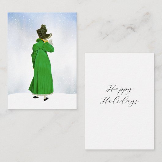 De Groenen van de Mode van het Groen Regent kerstf Notitiekaartje (Voorkant / Achterkant)