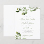 De groenere elegante uitnodiging van de het manusc (Voorkant / Achterkant)